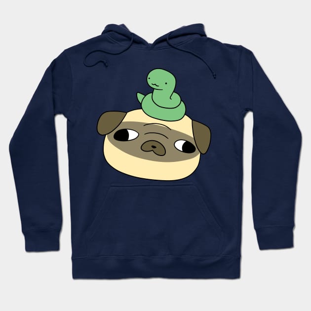 Pug Face and Snake Hoodie by saradaboru